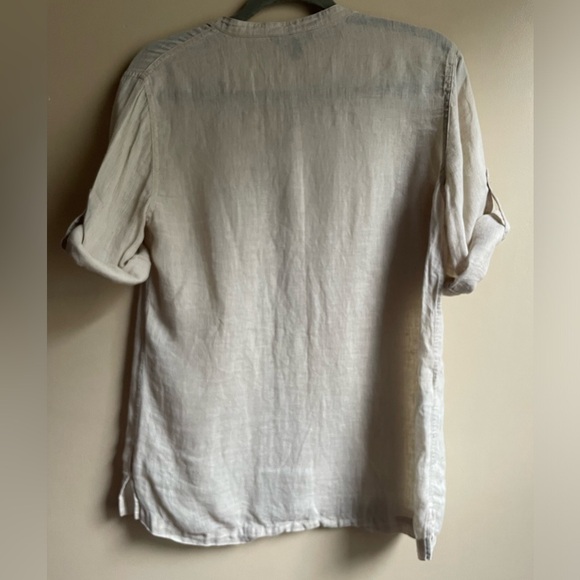 Tommy Bahama 100% linen peasant blouse size S semi sheer boho grandma granola - Picture 6 of 8